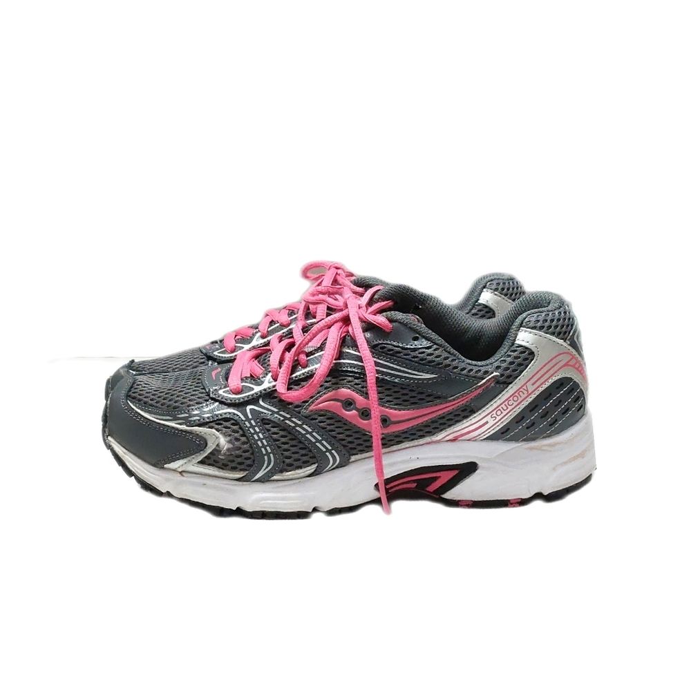 Saucony Womens Oasis Grey with Pink Laces Sneakers Size 9.5 #15096-21